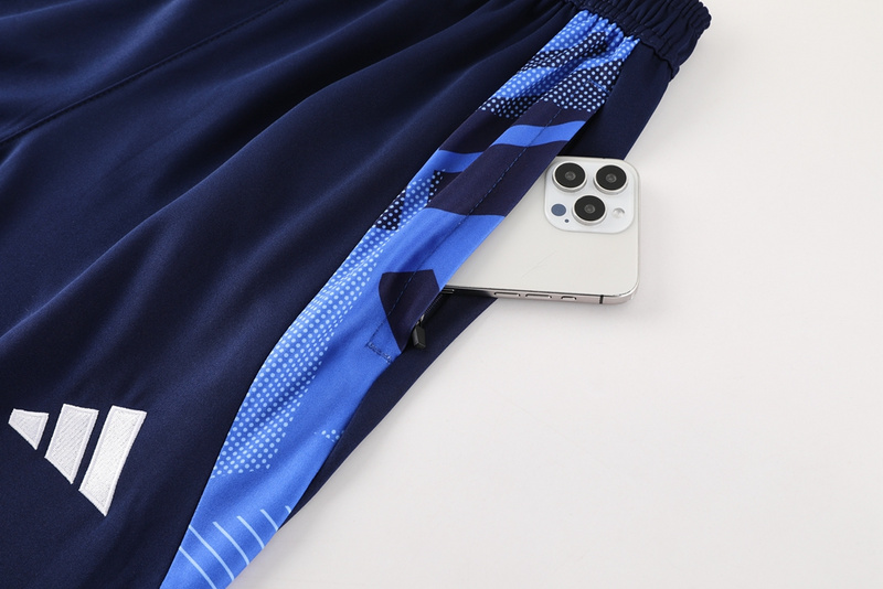2024 Adidas Blue Long-sleeved half-pull training kit Football team kit