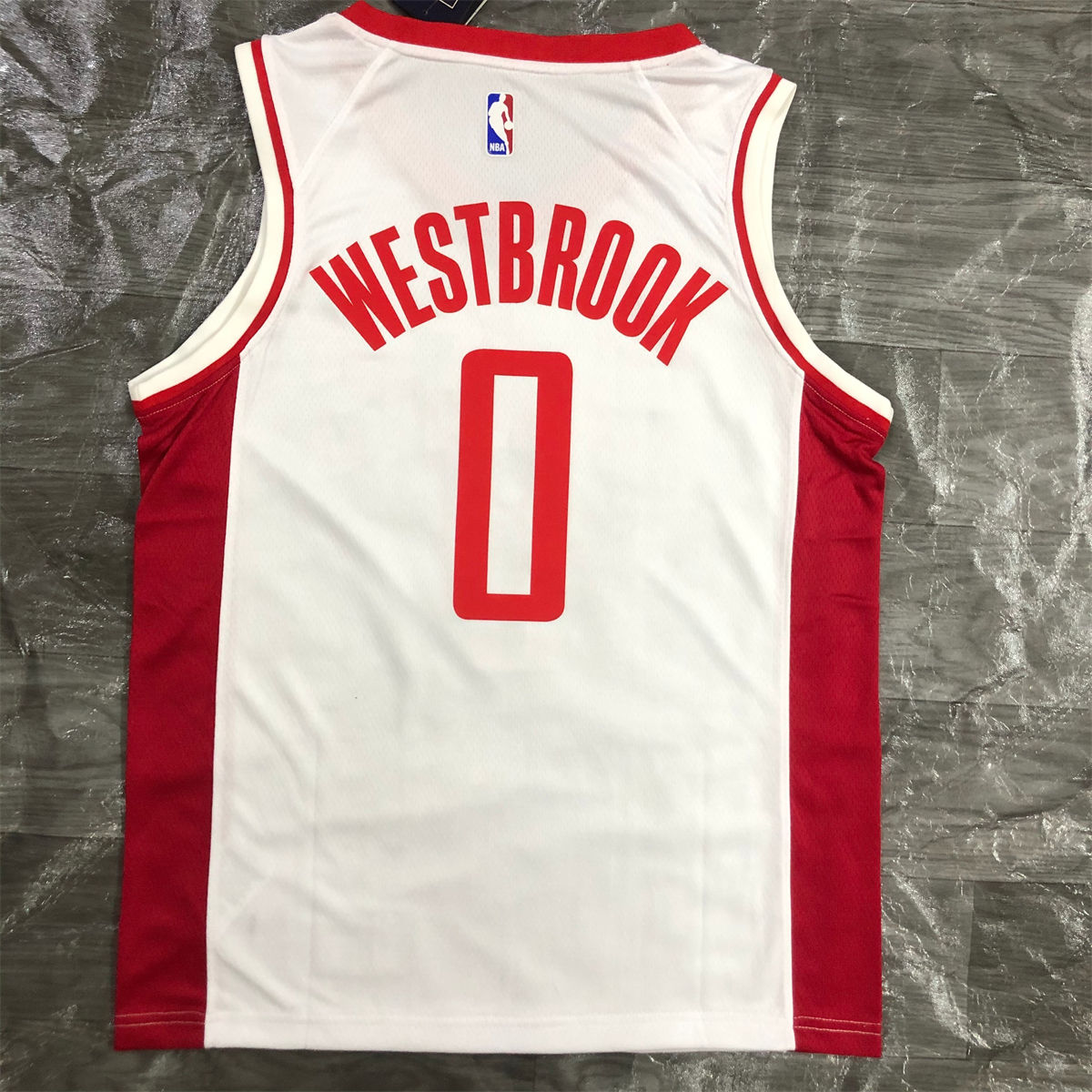 NBA Houston Rockets V-Neck White Jersey WESTBROOK#0 S-XXL