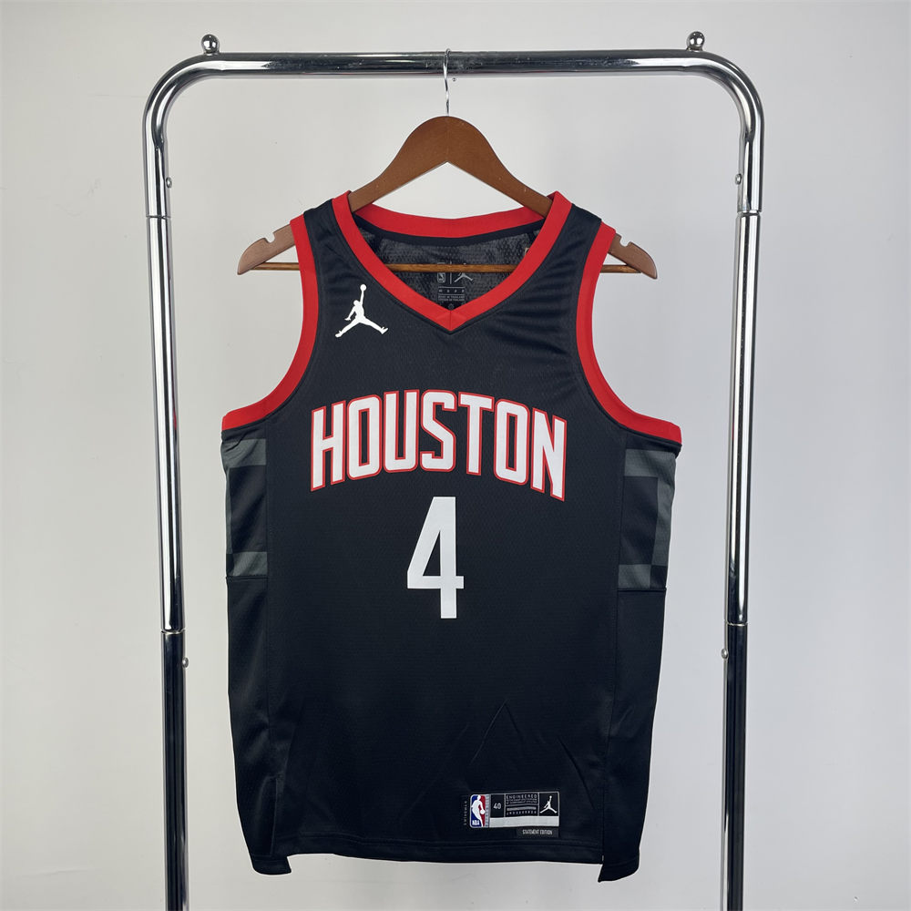 NBA Houston Rockets 2024 V-Neck Balck Jersey GREEN#4 S-XXL