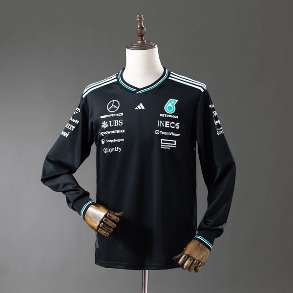F1 Racing Mercedes-AMG 2025 Black Shirt Long Sleeve