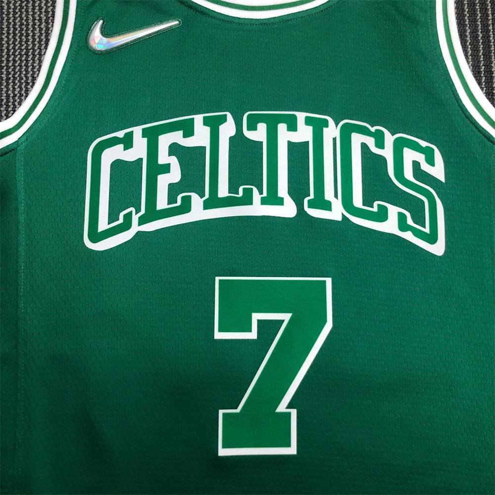 NBA Boston Celtics Round Neck 75th anniversary Green Jersey BROWN#7 S-XXL