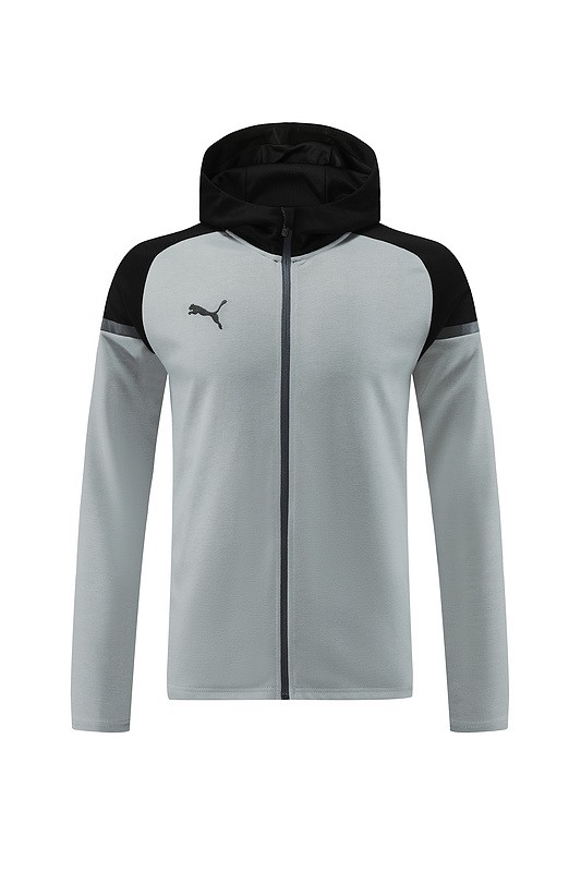 2024 Puma Grey Hoodie Jacket Kit Set Football Team Shirt Sports Fashion