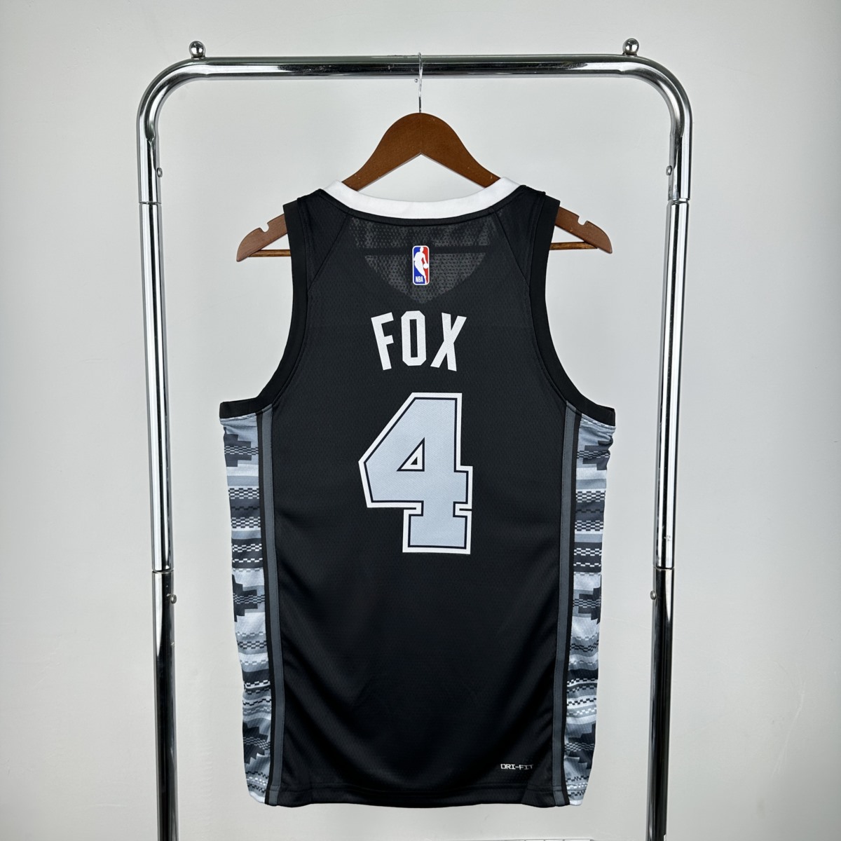 NBA San Antonio Spurs V-Neck Black jersey FOX#4 S-XXL