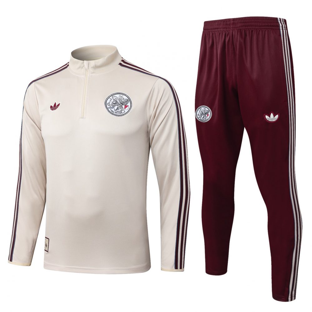 202526 Ajax beige Long-sleeved half-pull training kit Football team kit