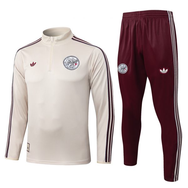 202526 Ajax beige Long-sleeved half-pull training kit Football team kit