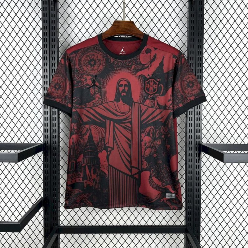 2025/26 Brazil Jordan Black and Red Special Edition jersey Fan Version