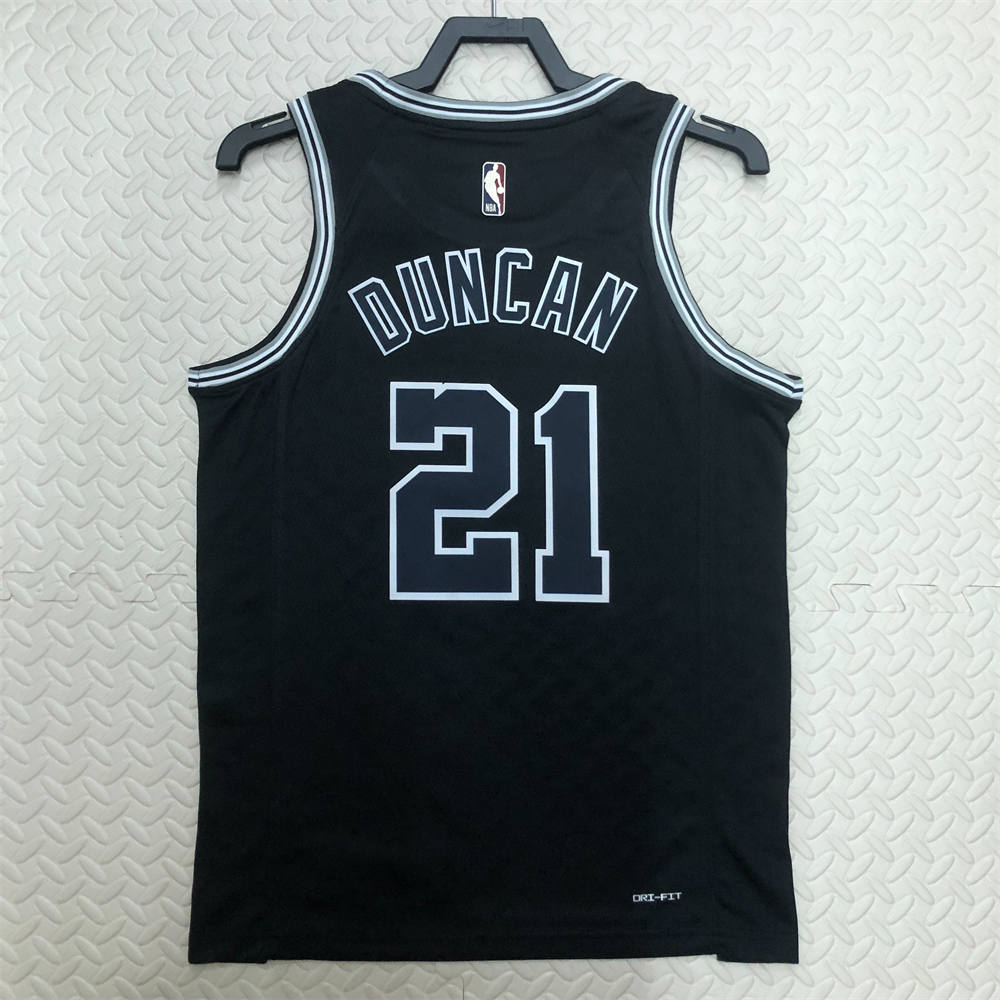 NBA San Antonio Spurs Round Neck Black jersey DUNCAN#21 S-XXL