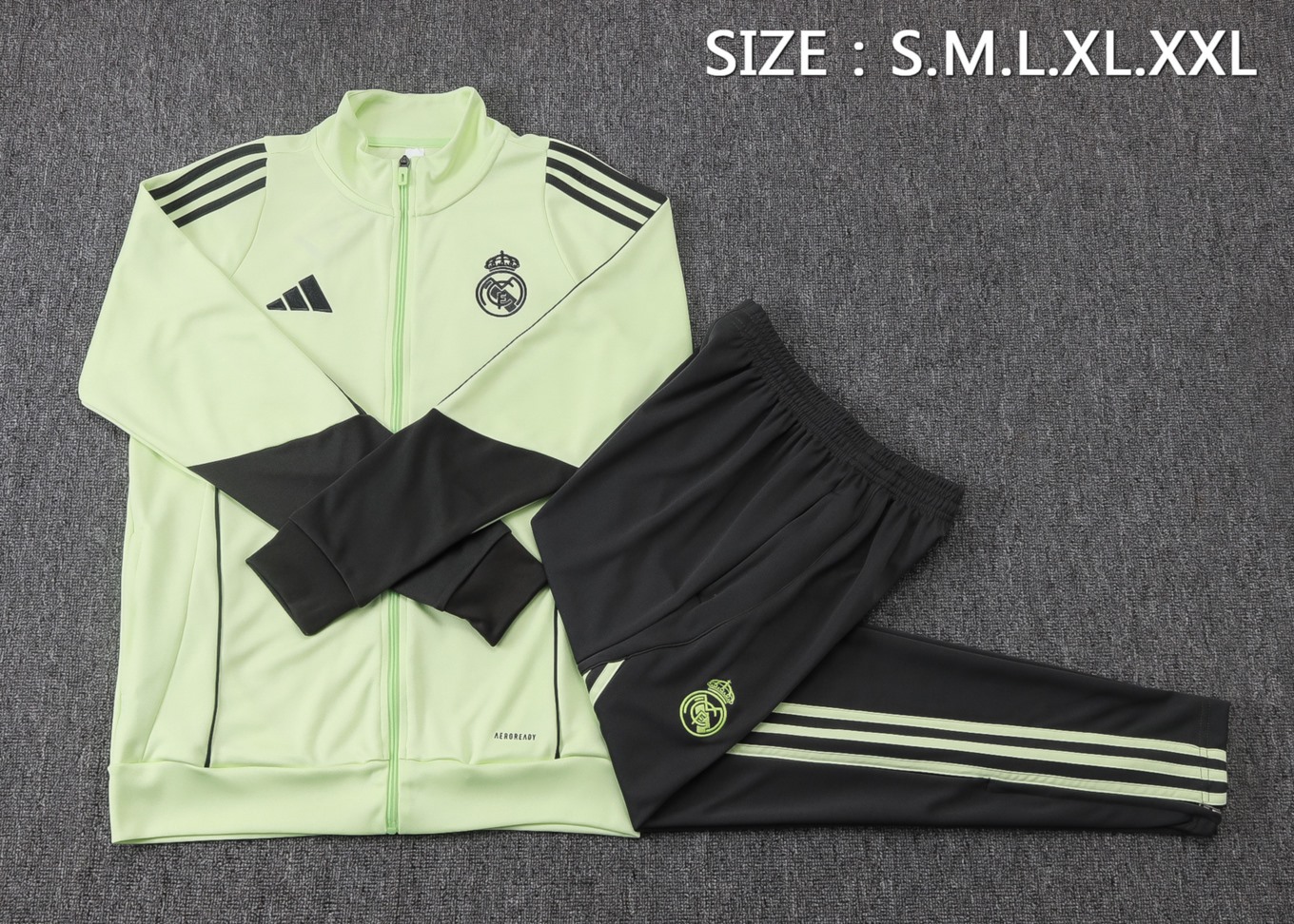 2026 Real Madrid Light green Jacket Training Suit Set