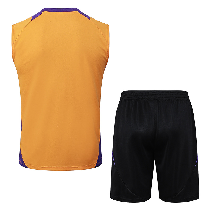24/25 Real Madrid Orange Black Training Set Shirt and Shorts