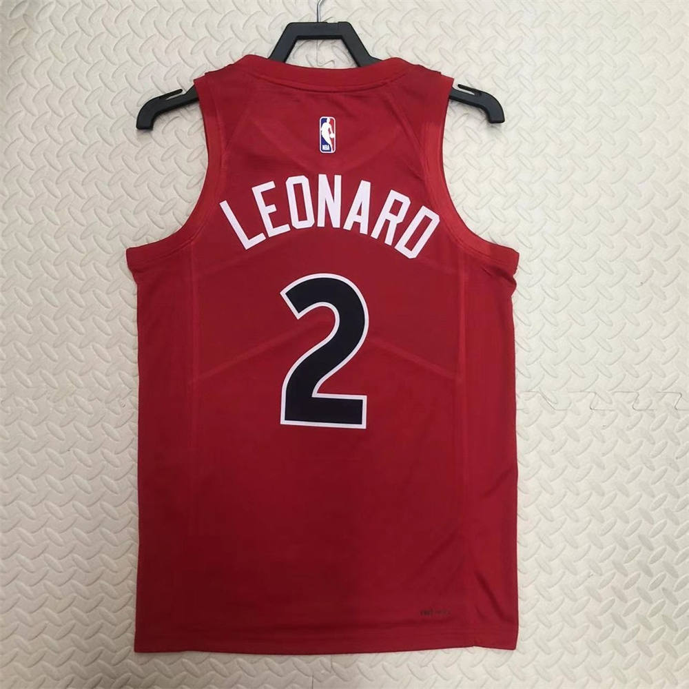 NBA Toronto Raptors V-Neck Red Jersey LEONARD#2 S-XXL