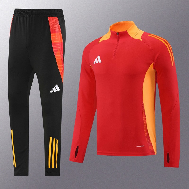 2024 Adidas Red Long-sleeved half-pull training kit Football team kit