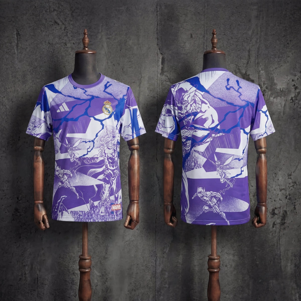 2025/26 Real Madrid Marvel Comics Purple Jersey Fan version