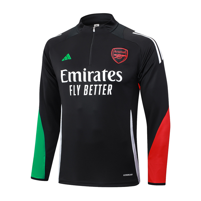 24/25 Arsenal Black Long-sleeved half-pull training kit Football team kit