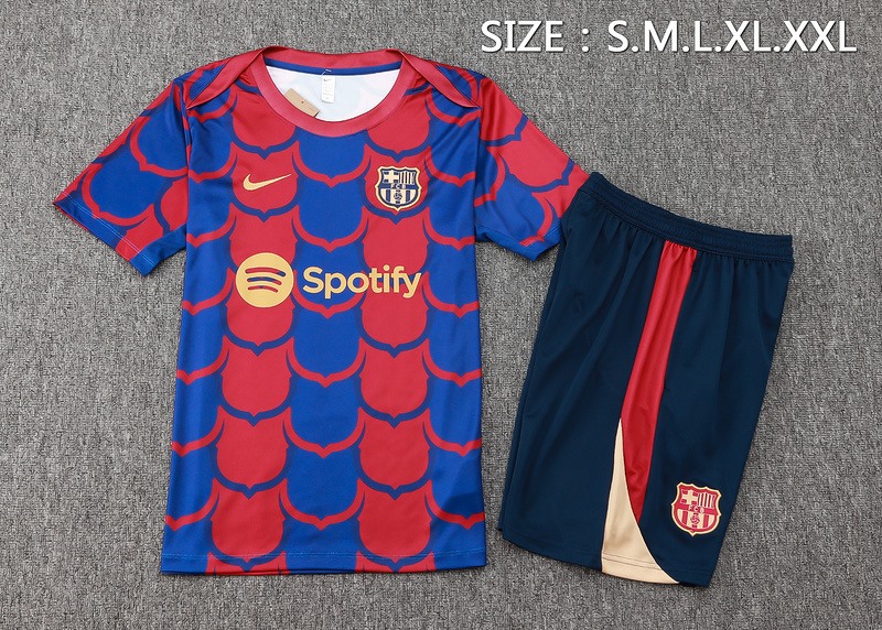 24/25 Barcelona Blue Red Training Set Shirt and Shorts
