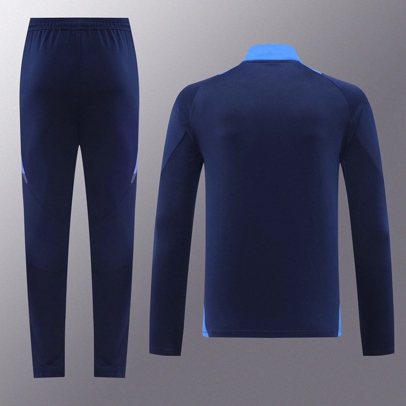 2024 Adidas Royal Blue Long-sleeved half-pull training kit Football team kit