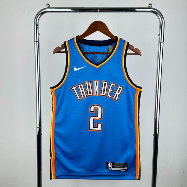 NBA Oklahoma City Thunder V-Neck Blue Jersey GILGEOUS-ALEXANDER#2 S-XXL