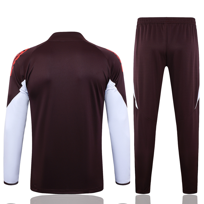 24/25 Bayern Munich Red-brown Long-sleeved half-pull training kit Football team kit