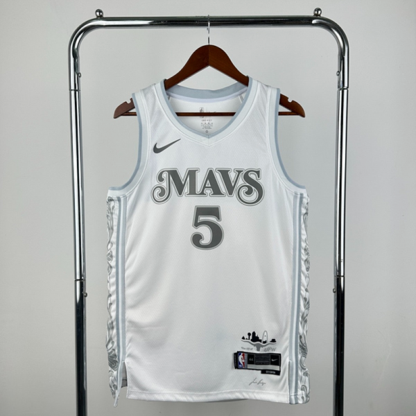 NBA Dallas Mavericks 24/25 City Edition V-Neck White Jersey RUSSELL#5 S-XXL