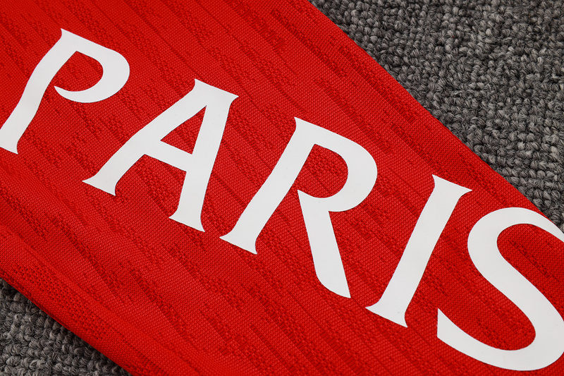 202526 Paris Red Long-sleeved half-pull training kit Football team kit