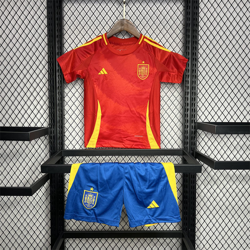 24/25 Spain Euro Home jersey Kid Kits Size 16-28