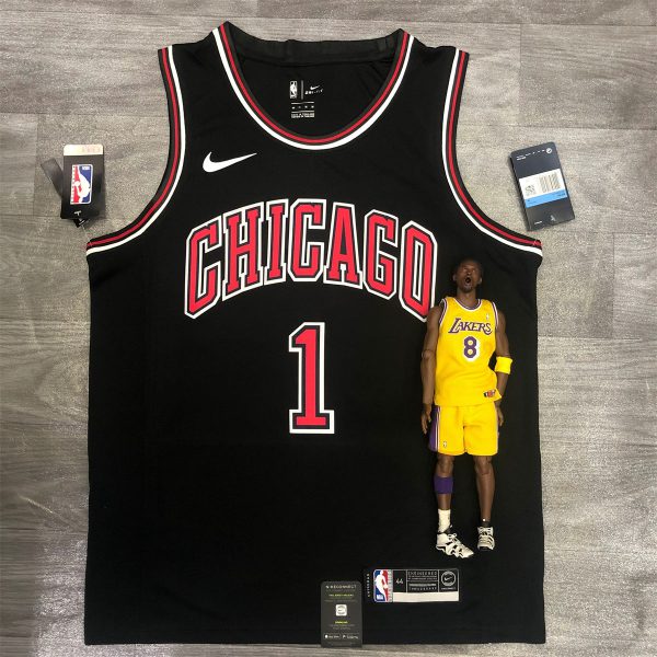 NBA Chicago Bulls Round neck Black Jersey ROSE#1 S-XXL