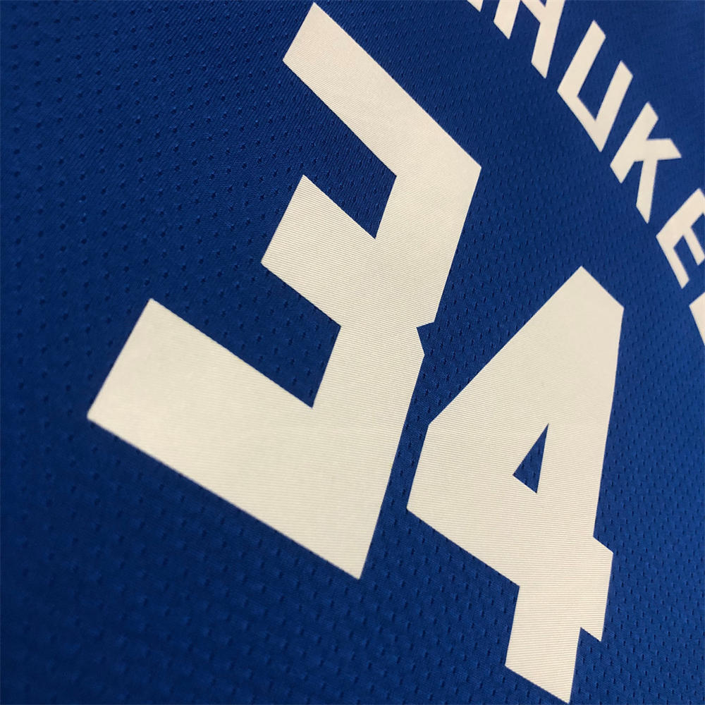NBA Milwaukee Bucks V-Neck City Edition Blue jersey ANTETOKOUNMPO#34 S-XXL