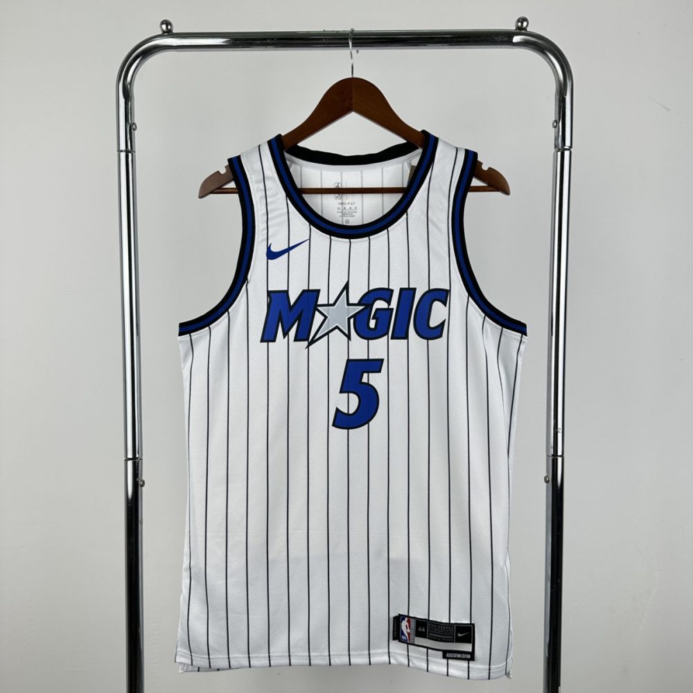 NBA Orlando Magic 2025 Round Neck Home White Jersey BANCHERO#5 S-XXL