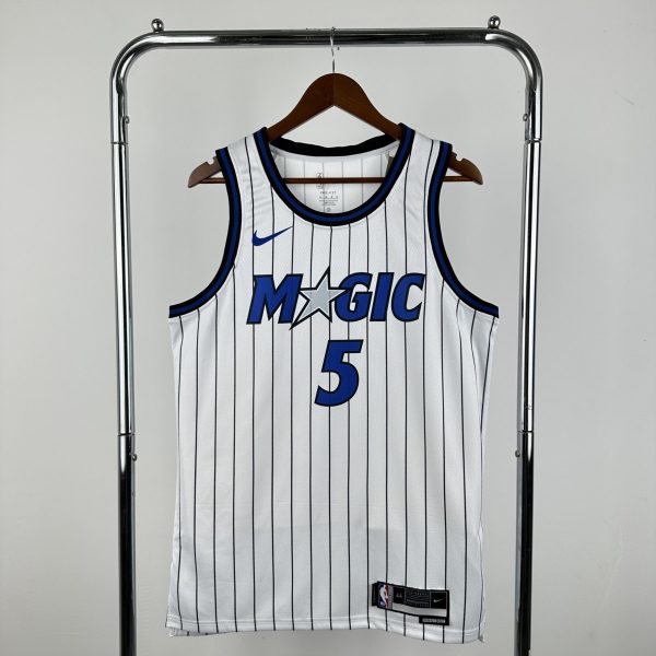 NBA Orlando Magic 2025 Round Neck Home White Jersey BANCHERO#5 S-XXL
