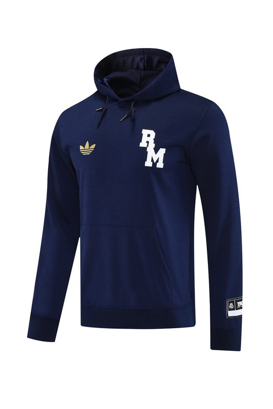 2024 Real Madrid Royal Blue Hoodie Jacket Kit Set Football Team Shirt Sports Fashion