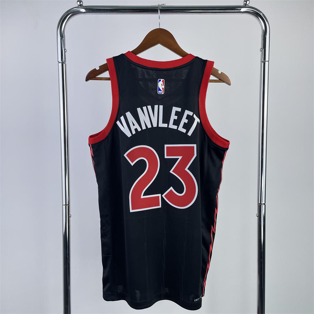 NBA Toronto Raptors V-Neck Black jersey VANVLEET#23 S-XXL