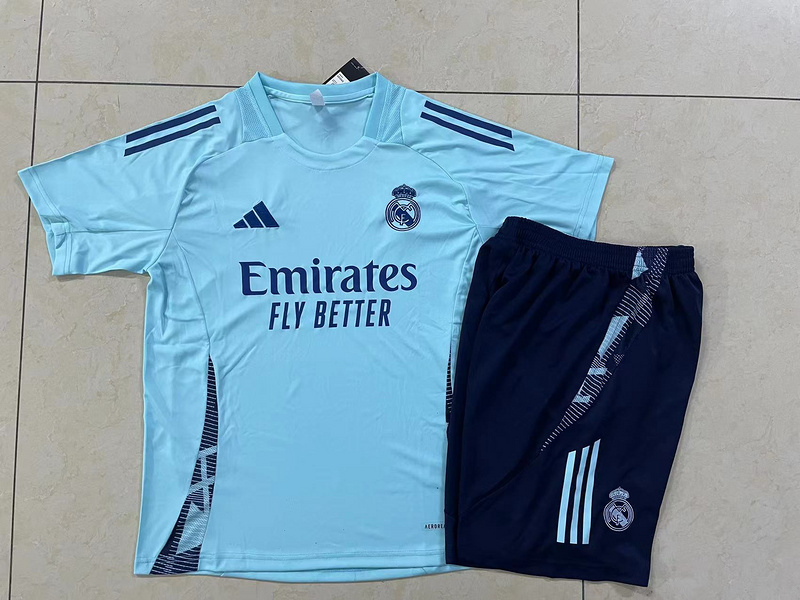24/25 Real Madrid Light green Training Set Shirt and Shorts