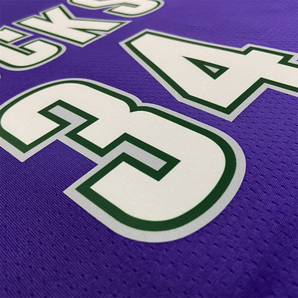 NBA Milwaukee Bucks V-Neck Purple jersey ANTETOKOUNMPO#34 S-XXL