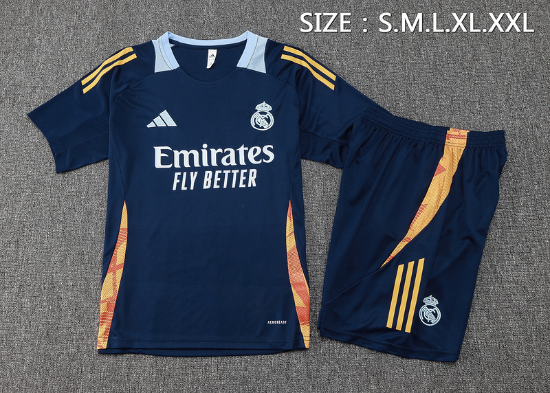 24/25 Real Madrid Royal blue Training Set Shirt and Shorts