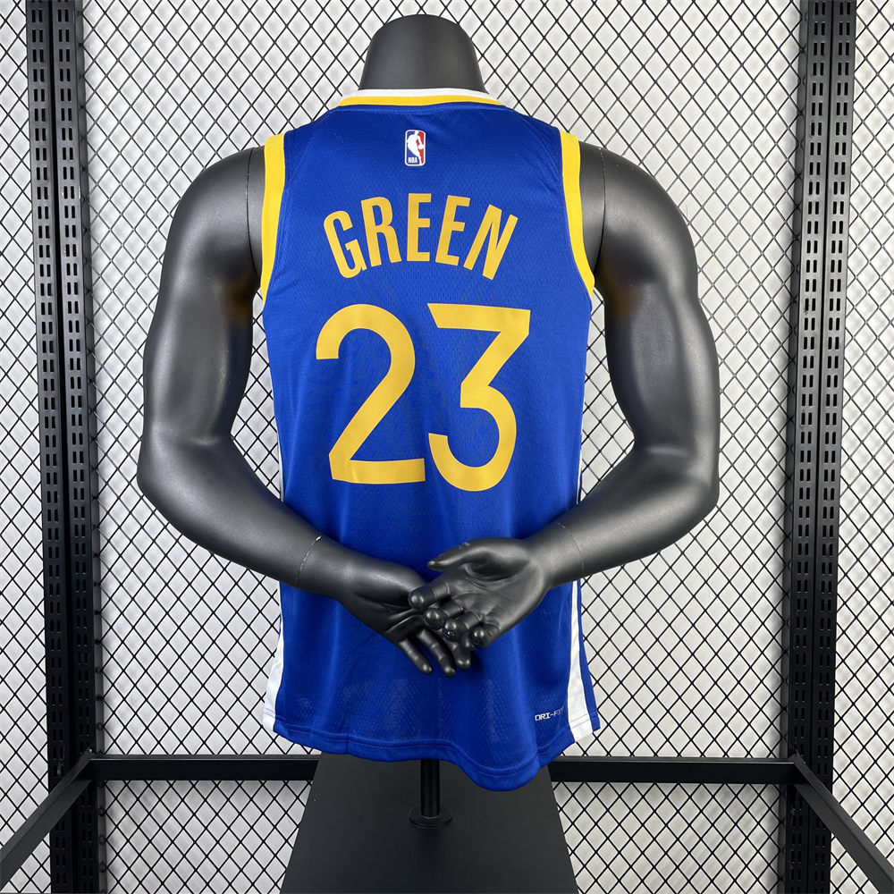 NBA Golden State Warriors 2023 V-Neck Blue Jersey GREEN#23 S-XXL