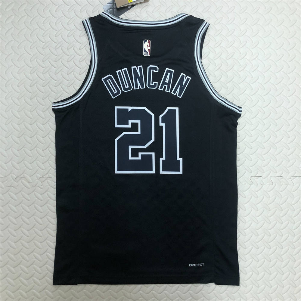 NBA San Antonio Spurs Round Neck Black jersey DUNCAN#21 S-XXL