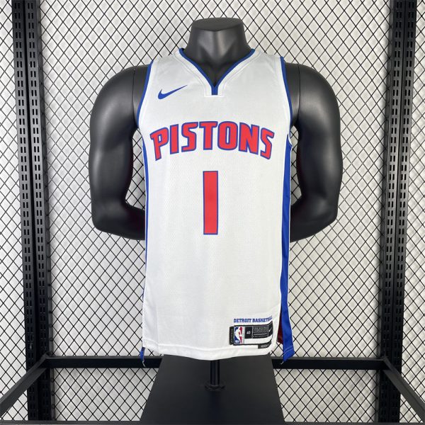 NBA Detroit Pistons 2024 IVERSON#1 Swingman White Jersey S-XXL