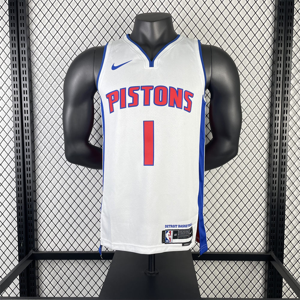 NBA Detroit Pistons 2024 IVERSON#1 Swingman White Jersey S-XXL