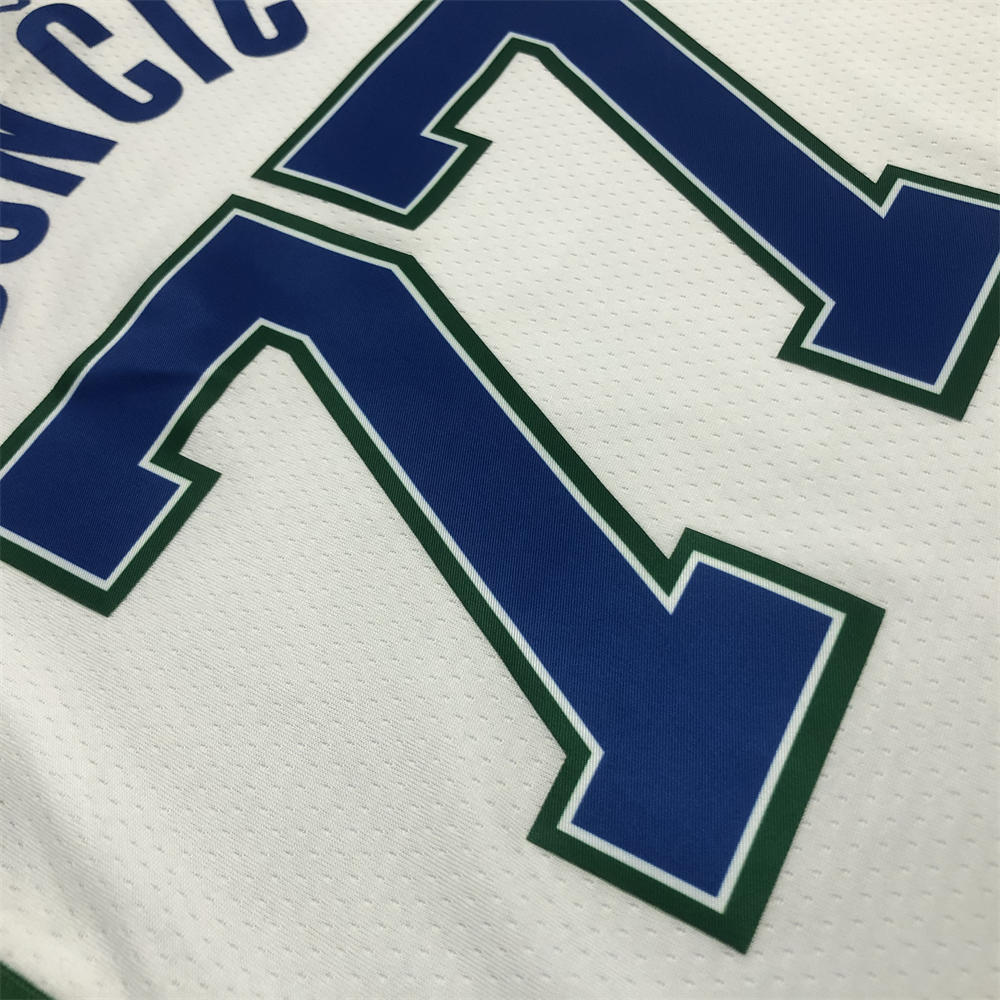 NBA Dallas Mavericks V-Neck White 75th anniversary Jersey DONCIC#77 S-XXL