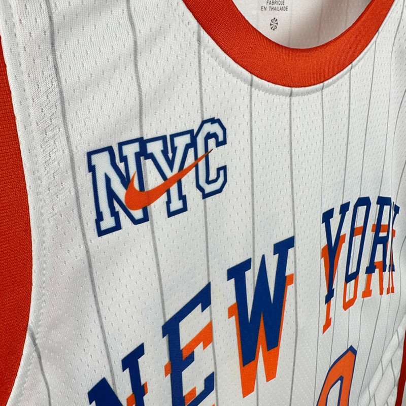 NBA New York Knicks 24/25 City Edition Round Neck White jersey CLARKSON#00 S-XXL