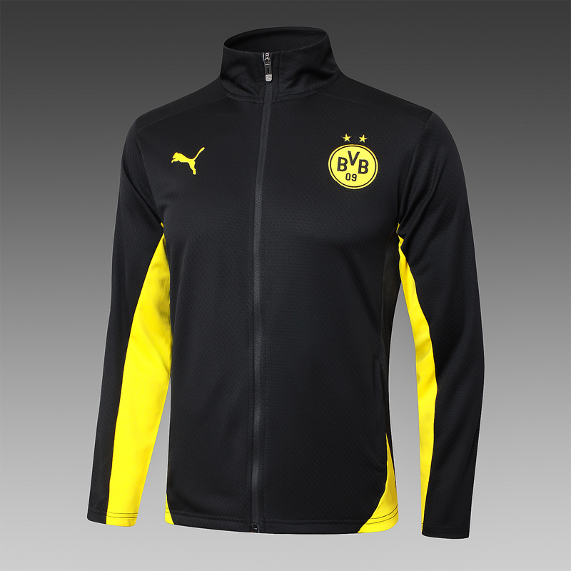 2024/25 Dortmund Black Jacket Training Suit Set Football Team Shirt Sports Fashion
