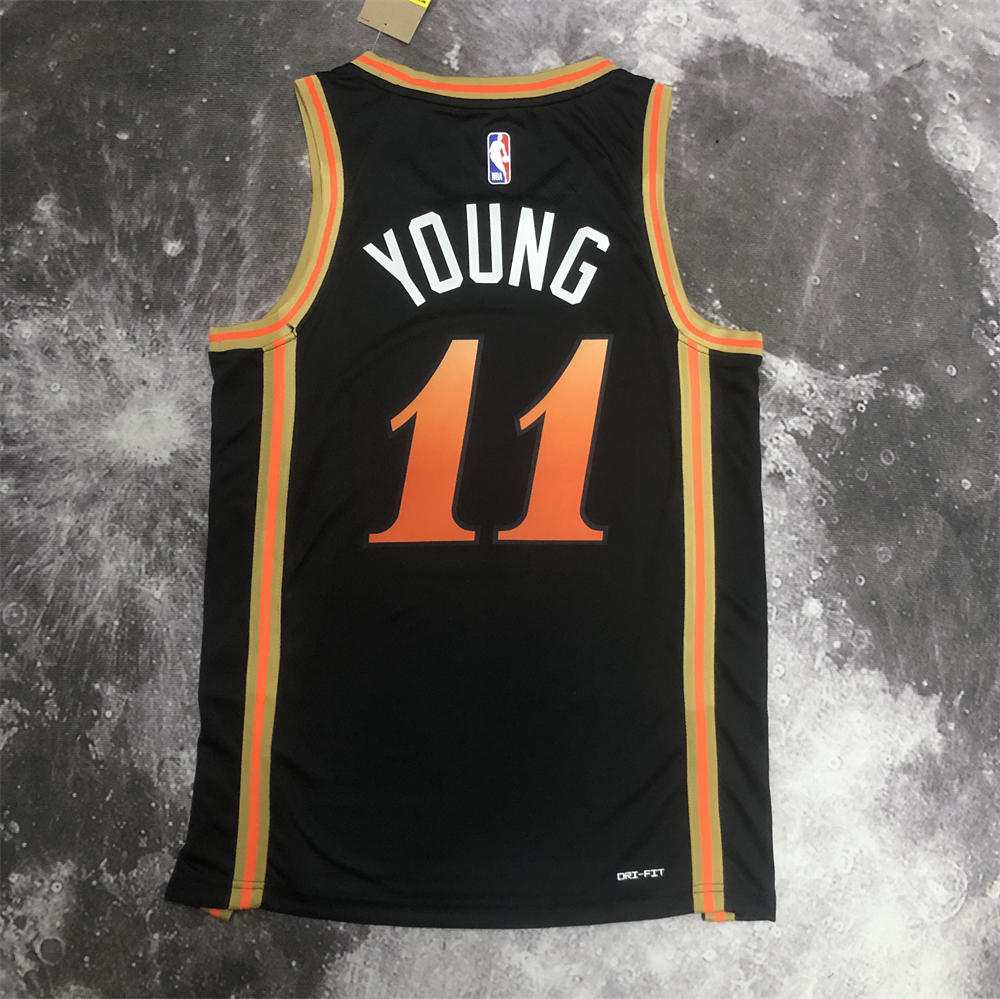 NBA Altanta Hawks Round Neck Black Jersey YOUNG#11 S-XXL