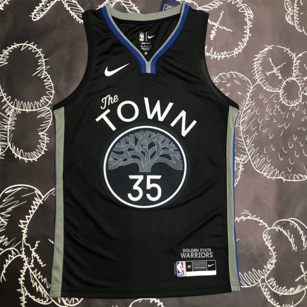 NBA Golden State Warriors V-Neck Black Jersey DURANT#35 S-XXL