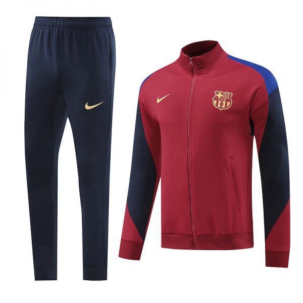 2024 Barcelona Maroon Jacket Training Suit Set Football Team Shirt Sports Fashion