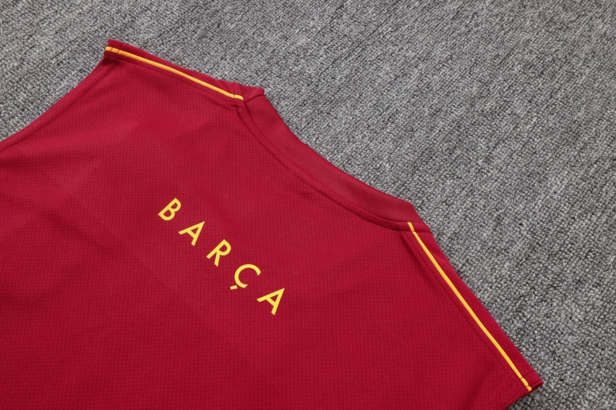 2026 Barcelona Maroon Training Set Shirt and Shorts