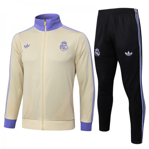 2024/25 Real Madrid Apricot Jacket Training Suit Set Football Team Shirt Sports Fashion