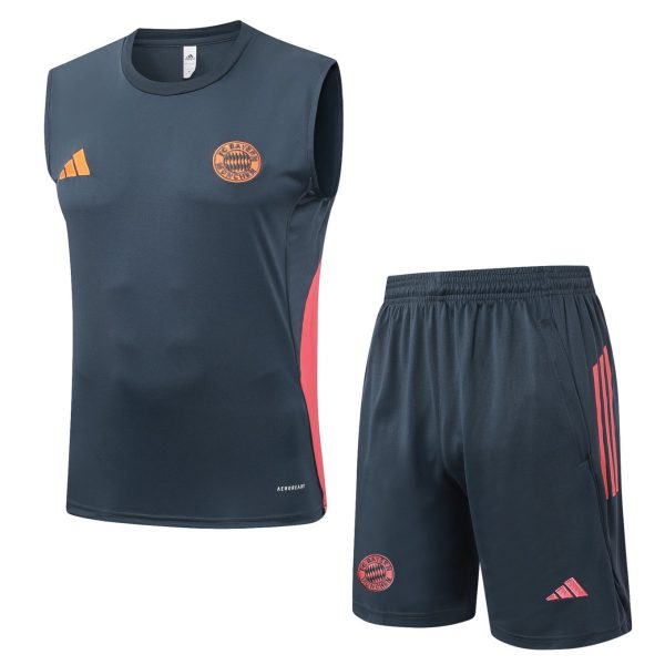 2026 Bayern Munich Dark grey Training Set Shirt and Shorts