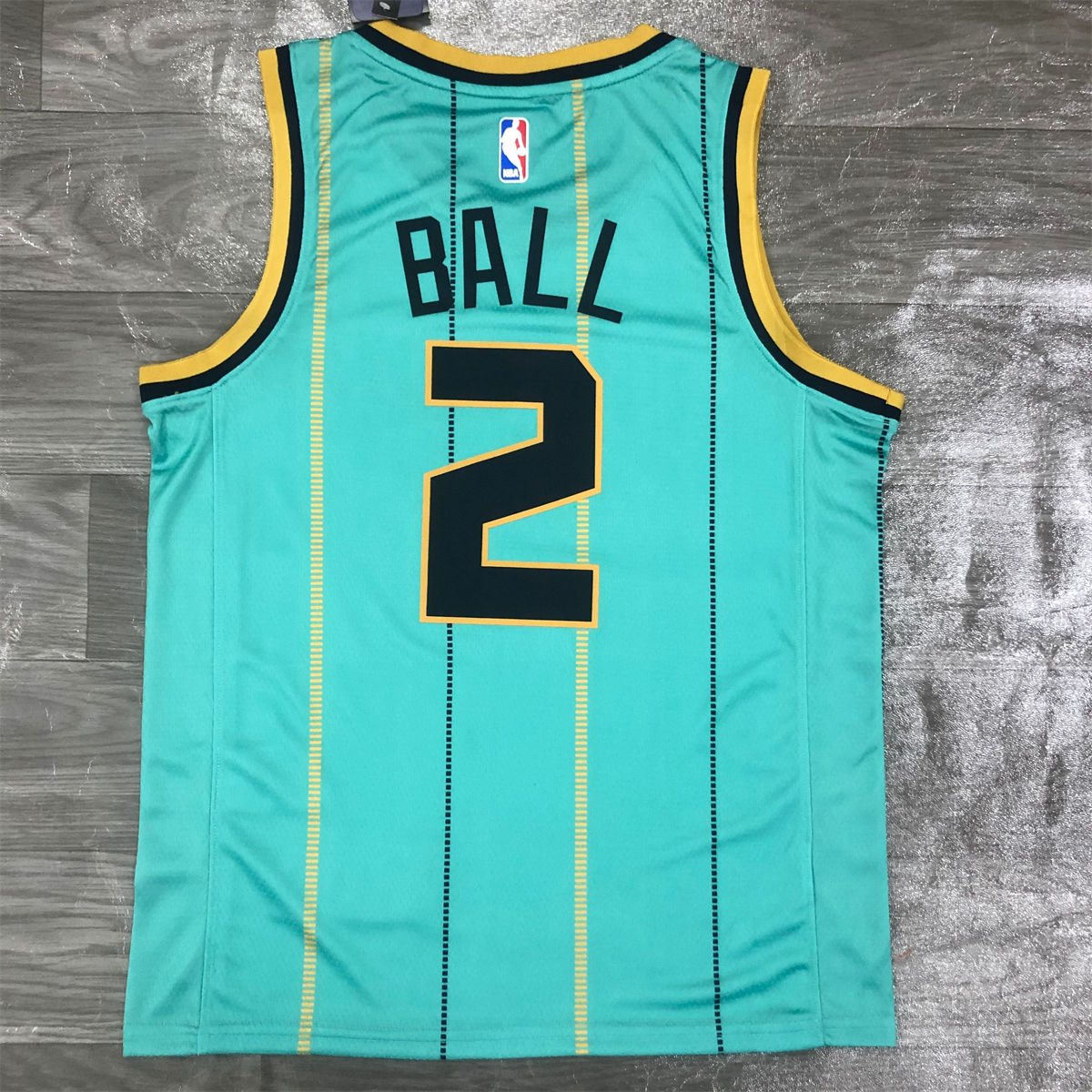 NBA Charlotte Hornets V-Neck Light Green Jersey BALL#2 S-XXL