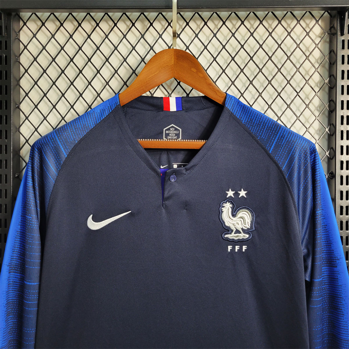 Retro France 2018 Home Long Sleeves jersey Fan Version