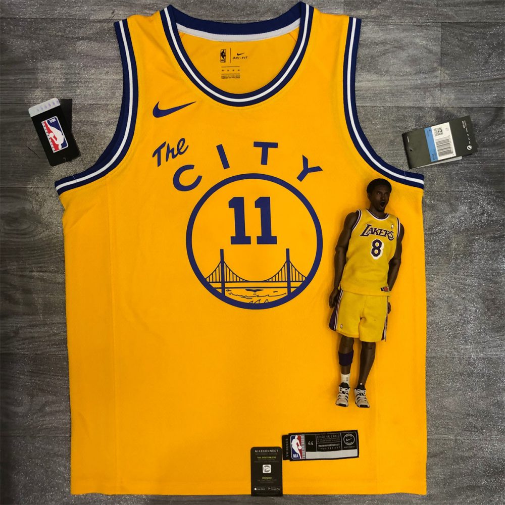 NBA Golden State Warriors Round neck Yellow Jersey THOMPSON#11 S-XXL