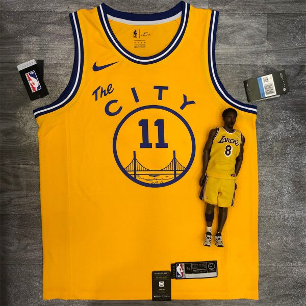 NBA Golden State Warriors Round neck Yellow Jersey THOMPSON#11 S-XXL